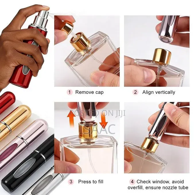 5ml Refillable Perfume Atomizer Bottles – 5-Pack Travel Spray Set