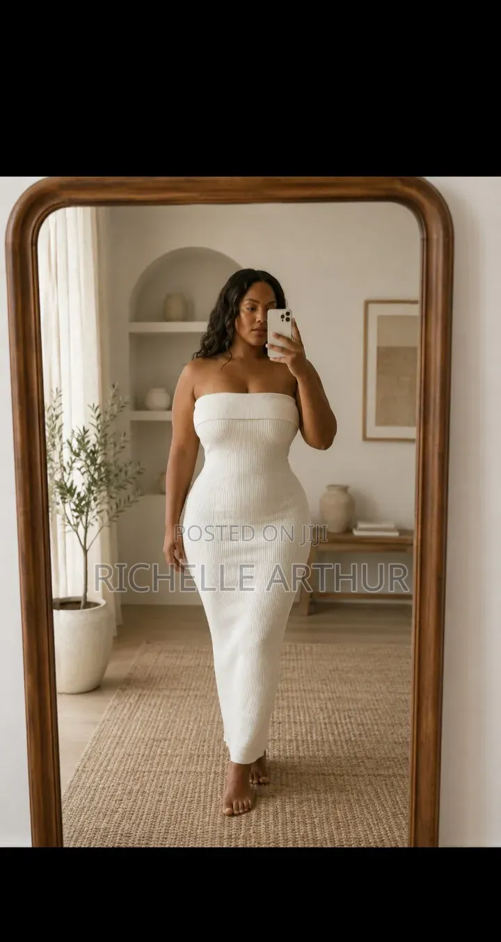 Cream Strapless Maxi Dress