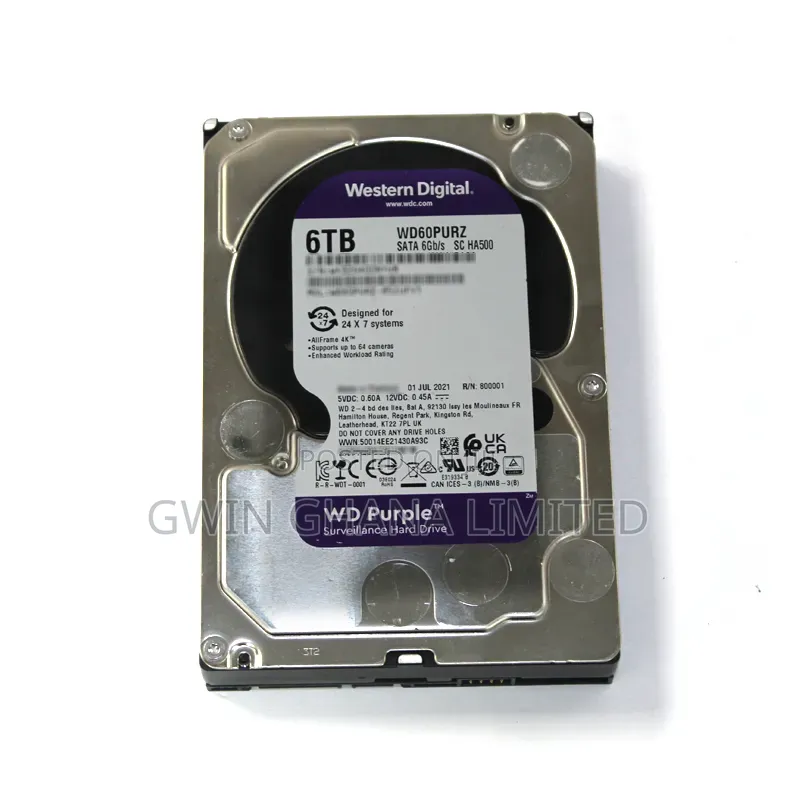 6TB Western Digital WD60PURZ Surveillance SATA 6Gb/S 3.5-in HDD