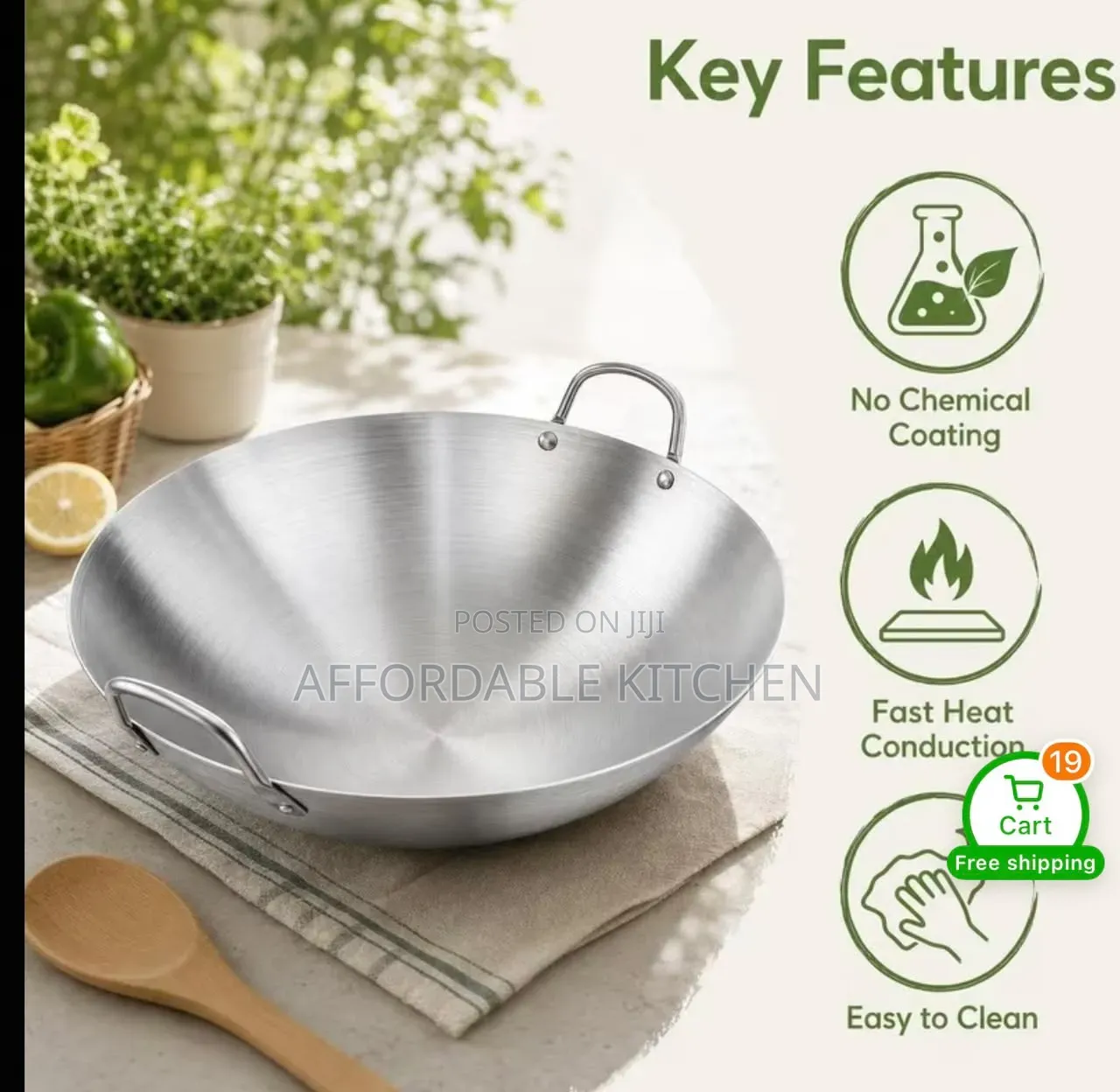 Stainless Steel Wok Pan