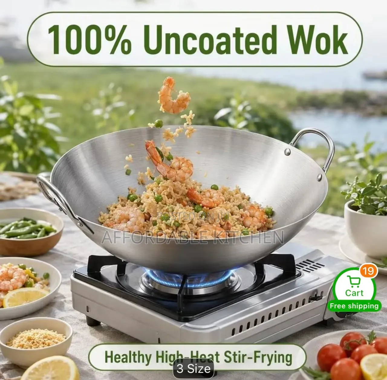 Stainless Steel Wok Pan