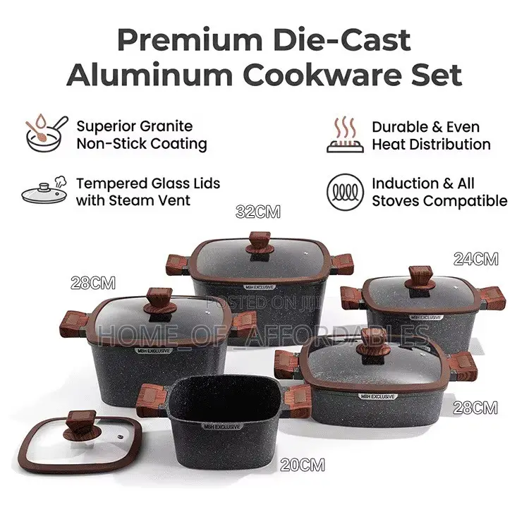10pcs Premium Granite Non-Stick Cookware Set