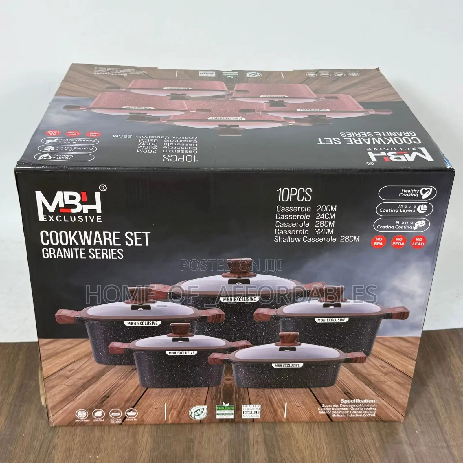 10pcs Premium Granite Non-Stick Cookware Set