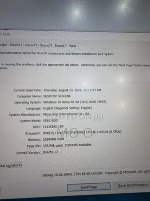 Laptop MSI GE620DX 16GB Intel Core i7 HDD+SSD 128GB