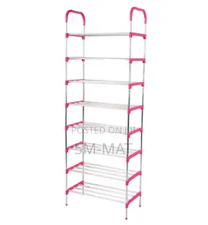 Pink 8 Layer Shoe Rack