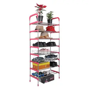 Pink 8 Layer Shoe Rack