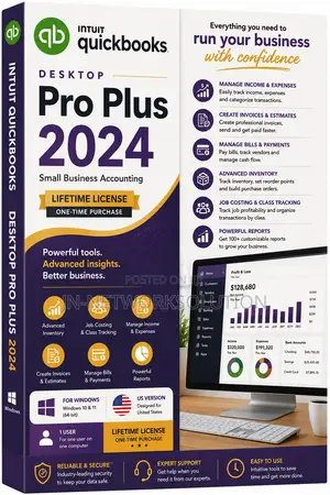 Intuit QuickBooks Desktop Pro Plus 2024 for Windows (US Version)