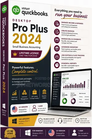 Intuit QuickBooks Desktop Pro Plus 2024 for Windows (US Version)