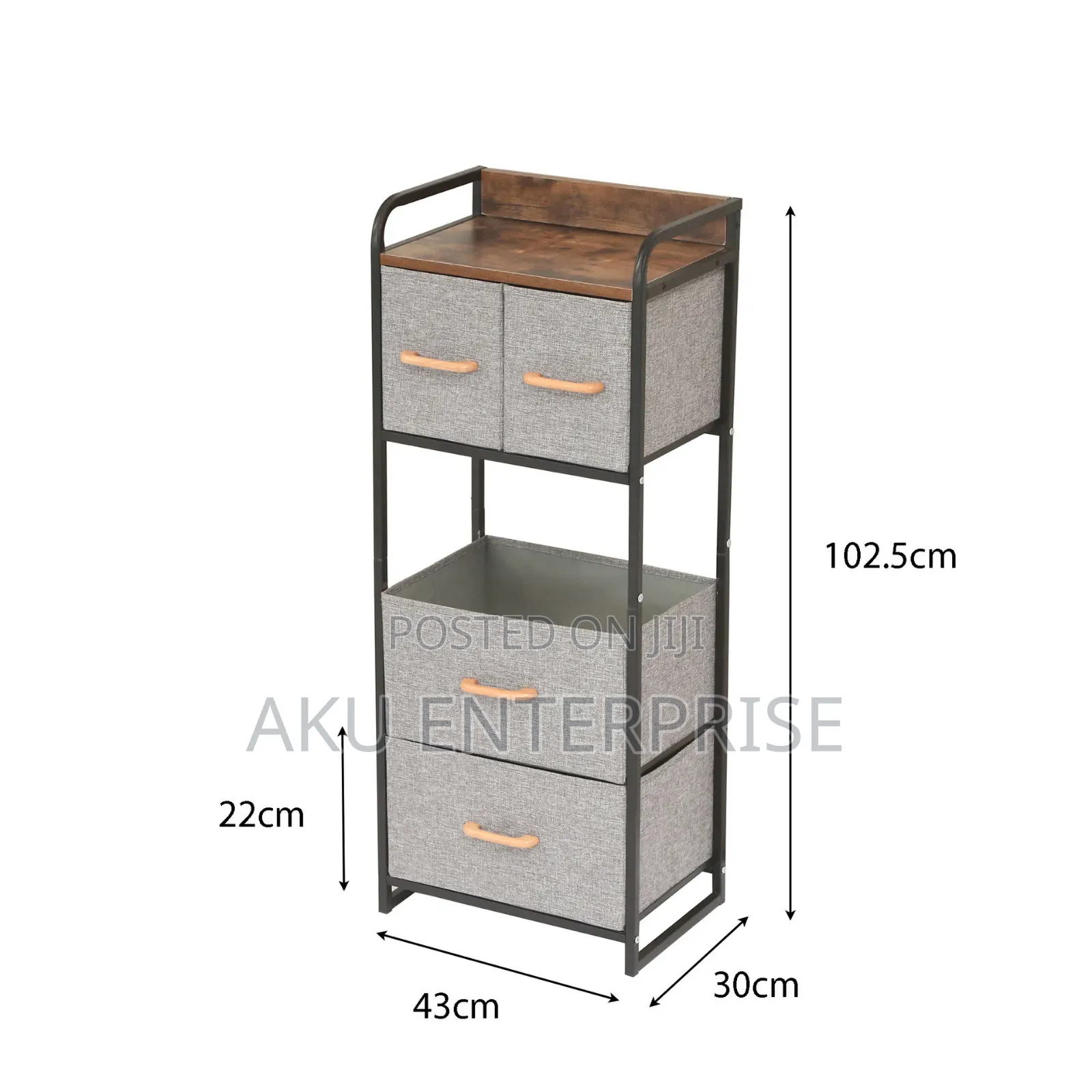Fabric Drawer Bedside Storage Cabinet