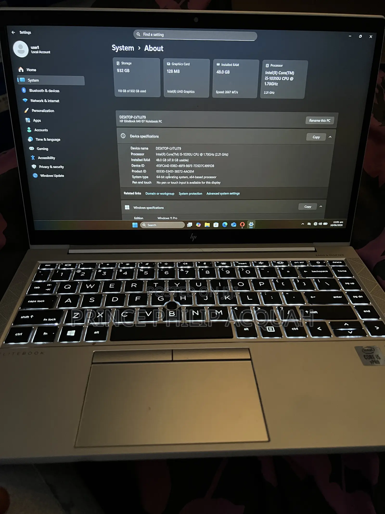 Laptop HP EliteBook 840 G7 48GB Intel Core i7 SSD 1T