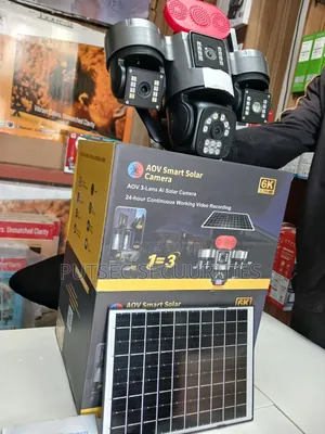 Smart Solar CCTV Camera 3 Lens With Siren