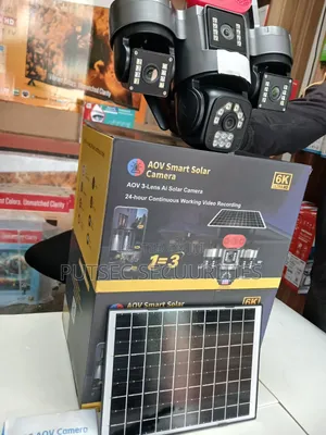 Smart Solar CCTV Camera 3 Lens With Siren