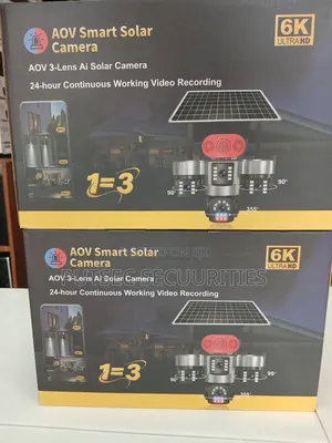 Smart Solar CCTV Camera 3 Lens With Siren