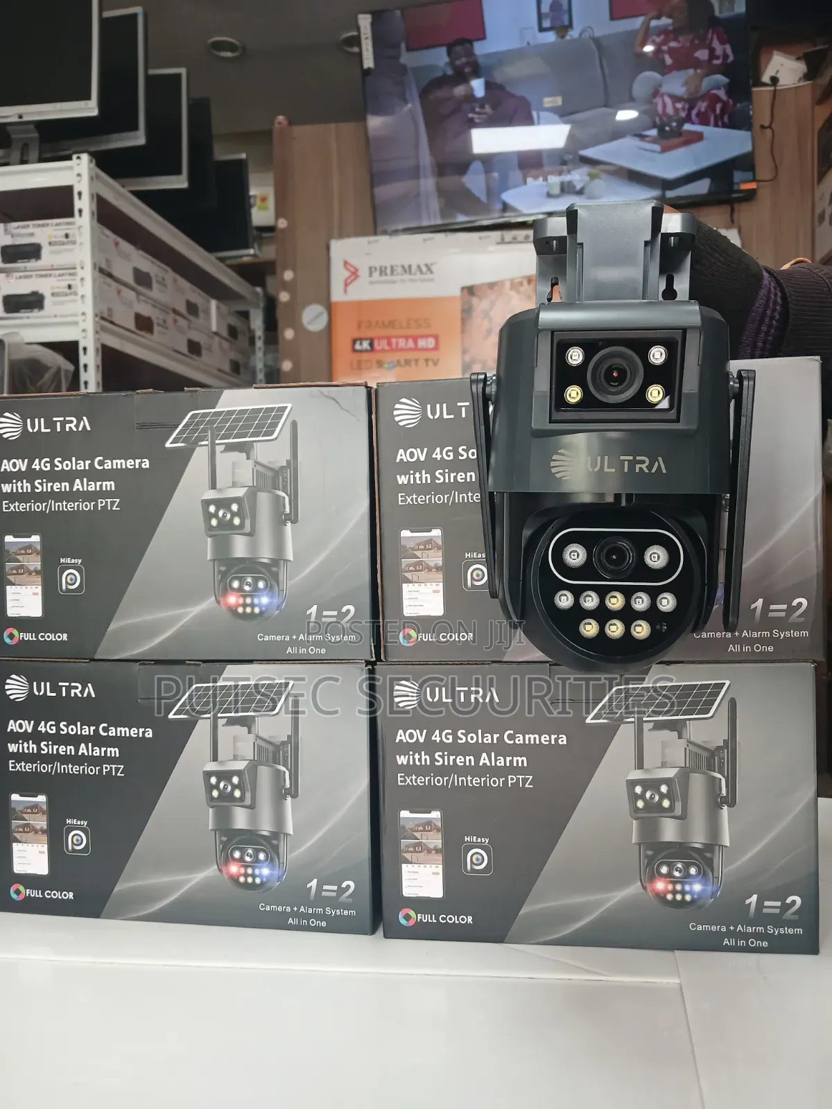 4G Solar Camera With Siren Alarm 2 Lens 8mp
