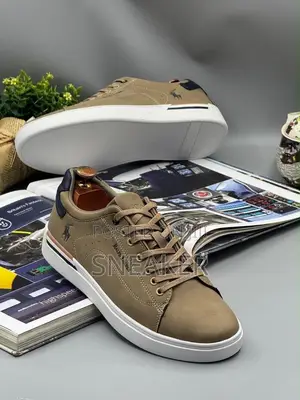 Polo Beige and White Mens Casual