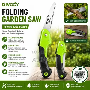 DIVORY Folding Garden Saw – 180mm – Green Black