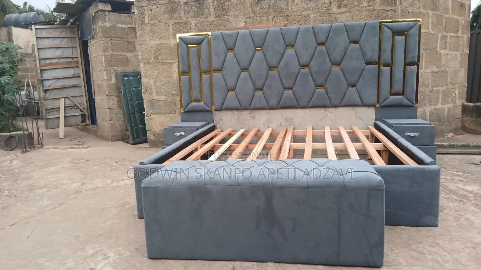 Queen Size Bed Frame and Throws Available