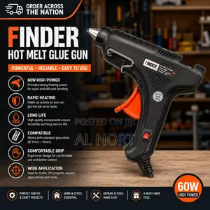 FINDER 60W Hot Melt Glue Gun – Black Orange
