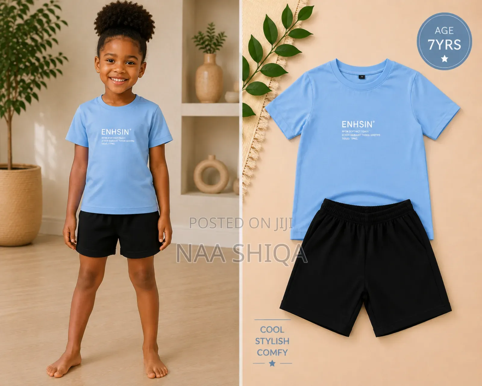 7yrs- 2 Piece Kids Clothing Set- Unisex
