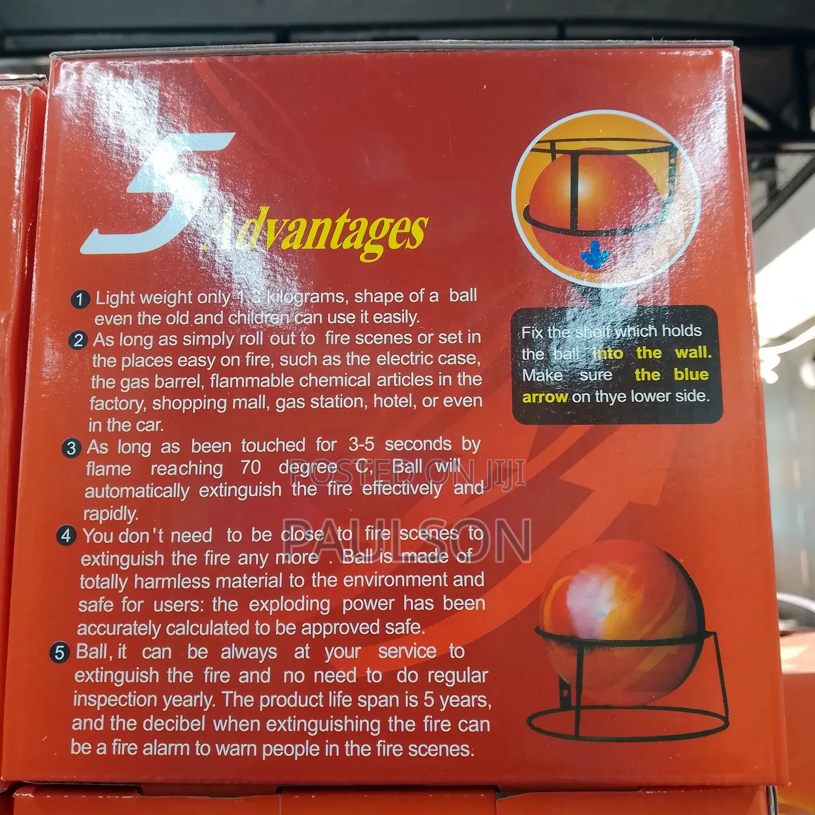 1.3kg Fire Extinguisher Ball With Bracket