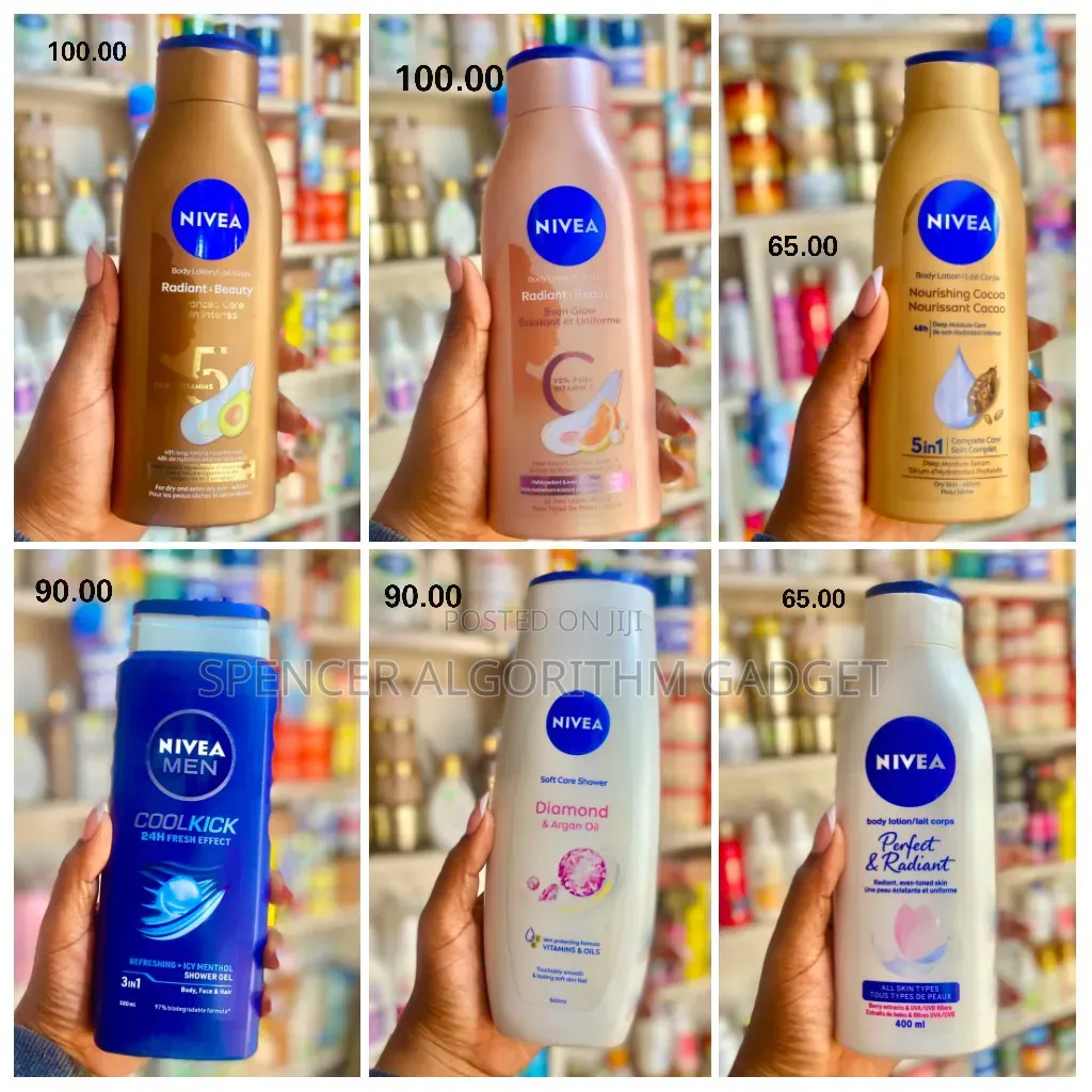 Nivea Cocoa/Perf Rad/Avocado/Turmeric Lt/Cool Kick/Diamond Shower Gels
