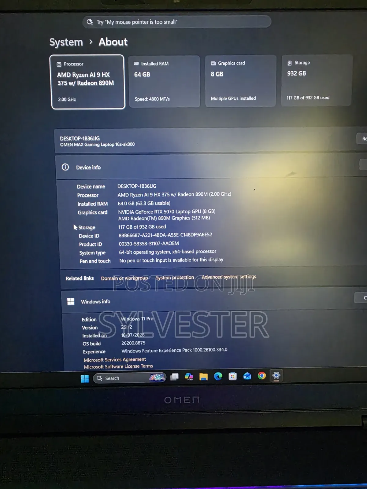 New Laptop HP Omen 16 64GB AMD Ryzen 9 SSD 1T
