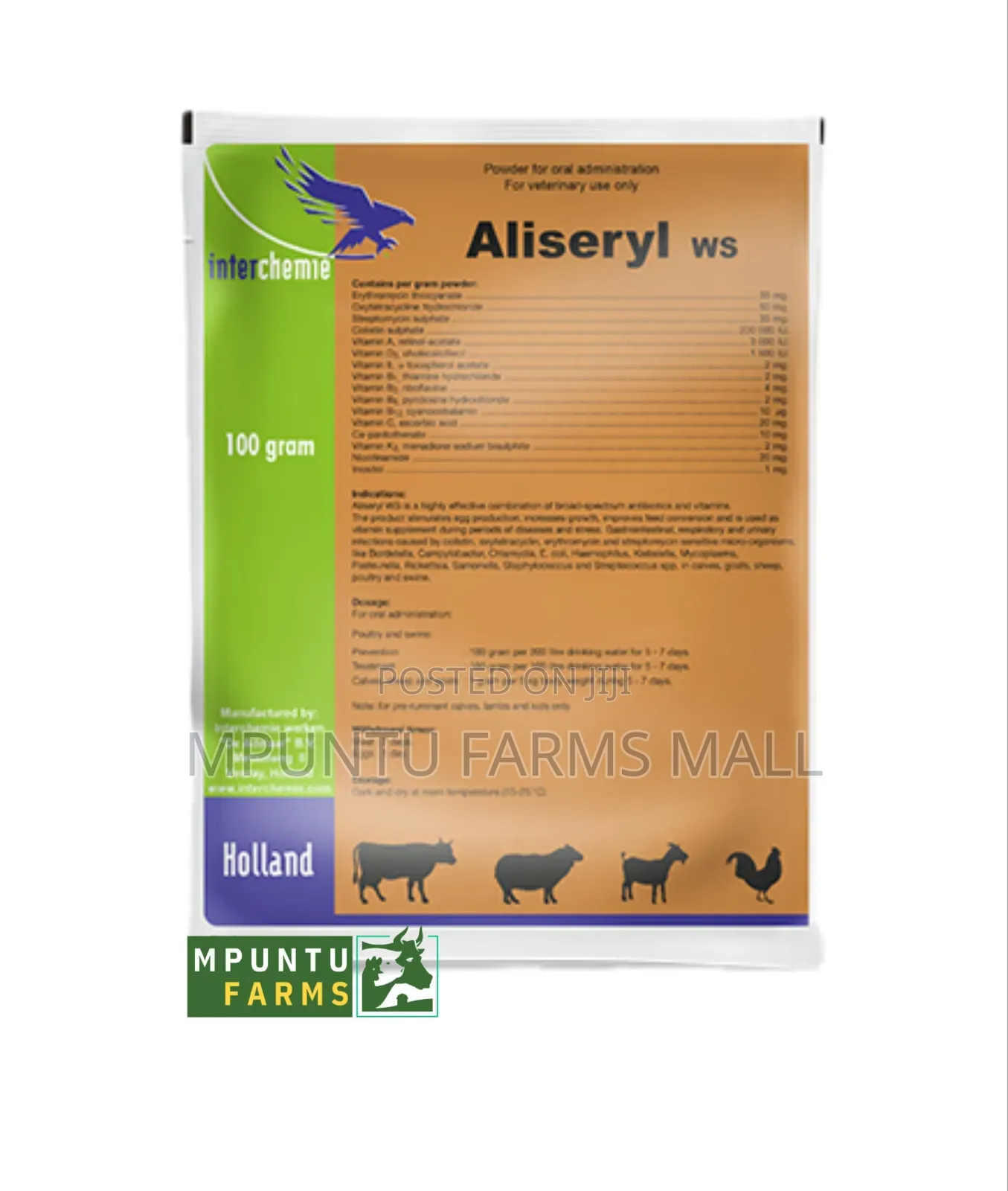 Aliseryl Antibiotics Vitamins 100G(Holland)