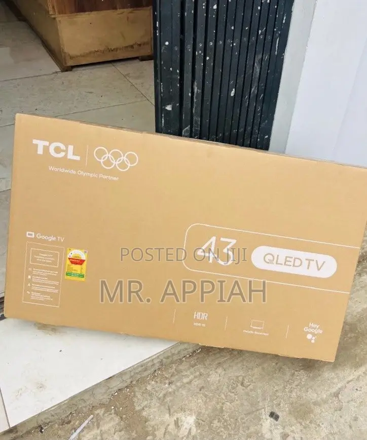 Efficient Quality TCL 43” Qled Smart Satellite Android TV(2025)