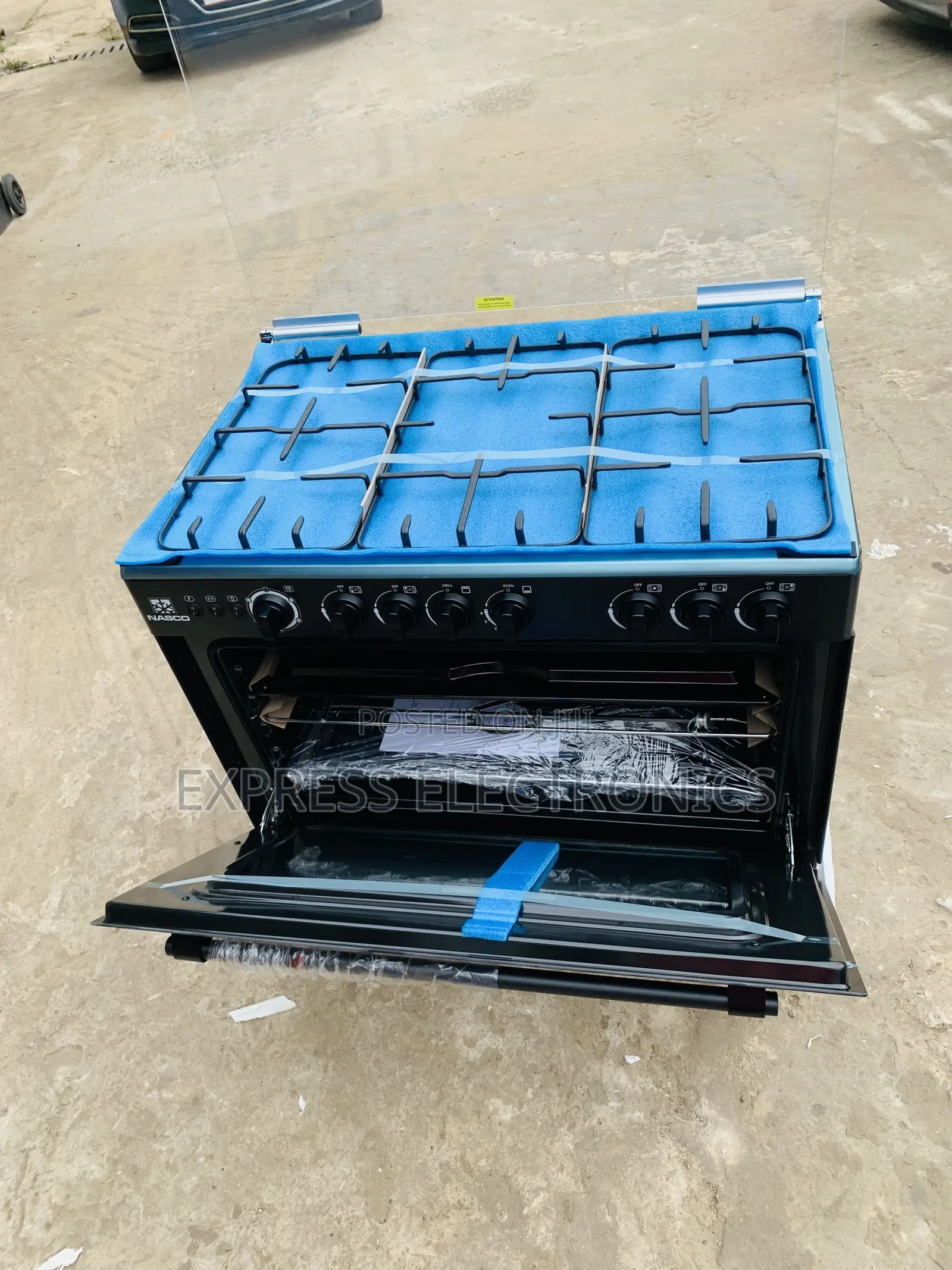 Ultra Modern Black Gas Cooker Oven Grill 5burner 60:90