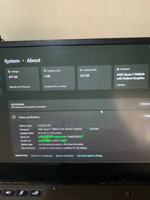 Laptop Asus ROG Zephyrus G14 16GB AMD Ryzen 7 SSD 512GB