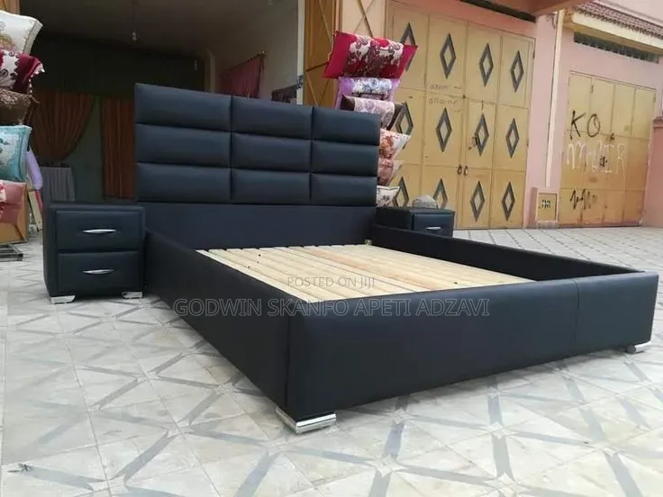 Queen Size Bed Frame and Drawer and Ottoman