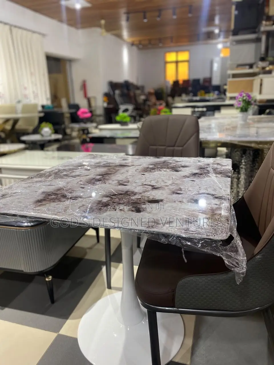 Classic and an Eye Catching Two Seater Marble Dinning