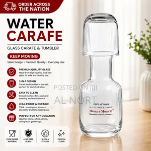 Keep Moving Glass Carafe Tumbler – Clear