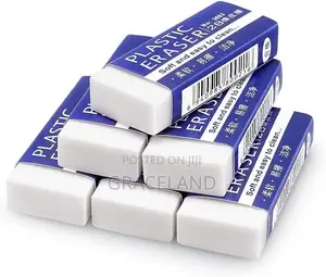 This Is Original Deli White Large Eraser Soft,Easy Clean 30 Pieces