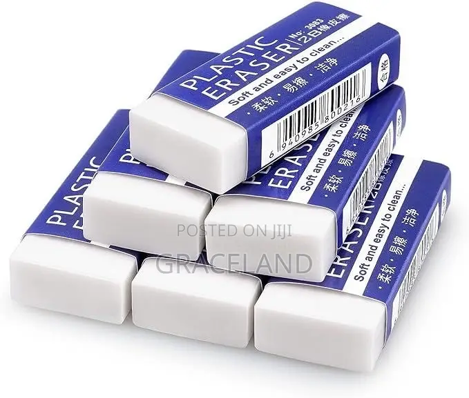 This Is Original Deli White Large Eraser Soft,Easy Clean 30 Pieces