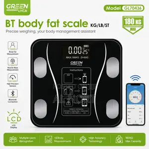 GREEN LYCA GL70436 Bluetooth Body Fat Scale – 180kg – Black