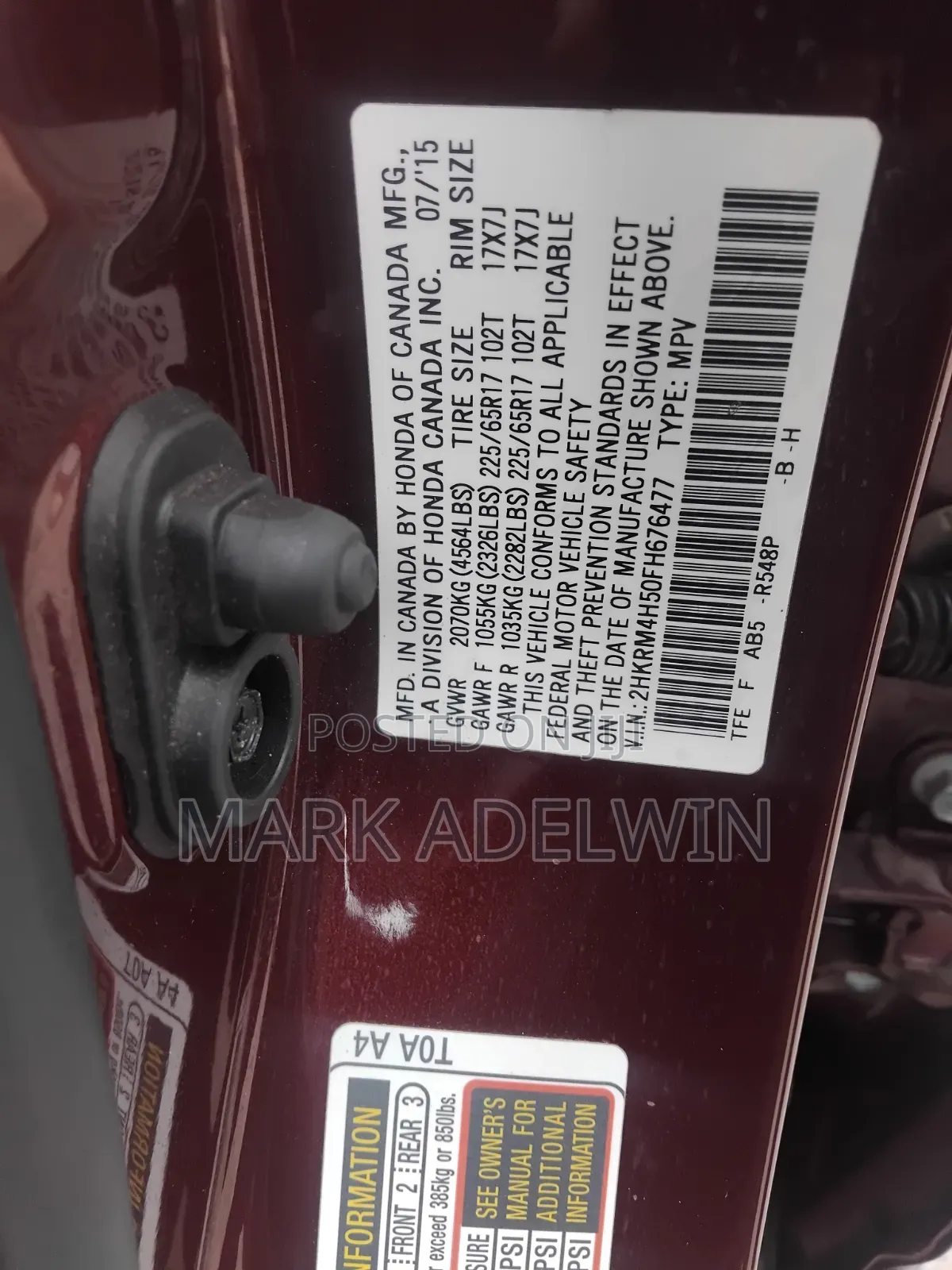 Honda CR-V 2015 Red