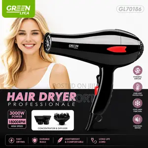 Green Lyca Professional Hair Dryer GL70186 – Black