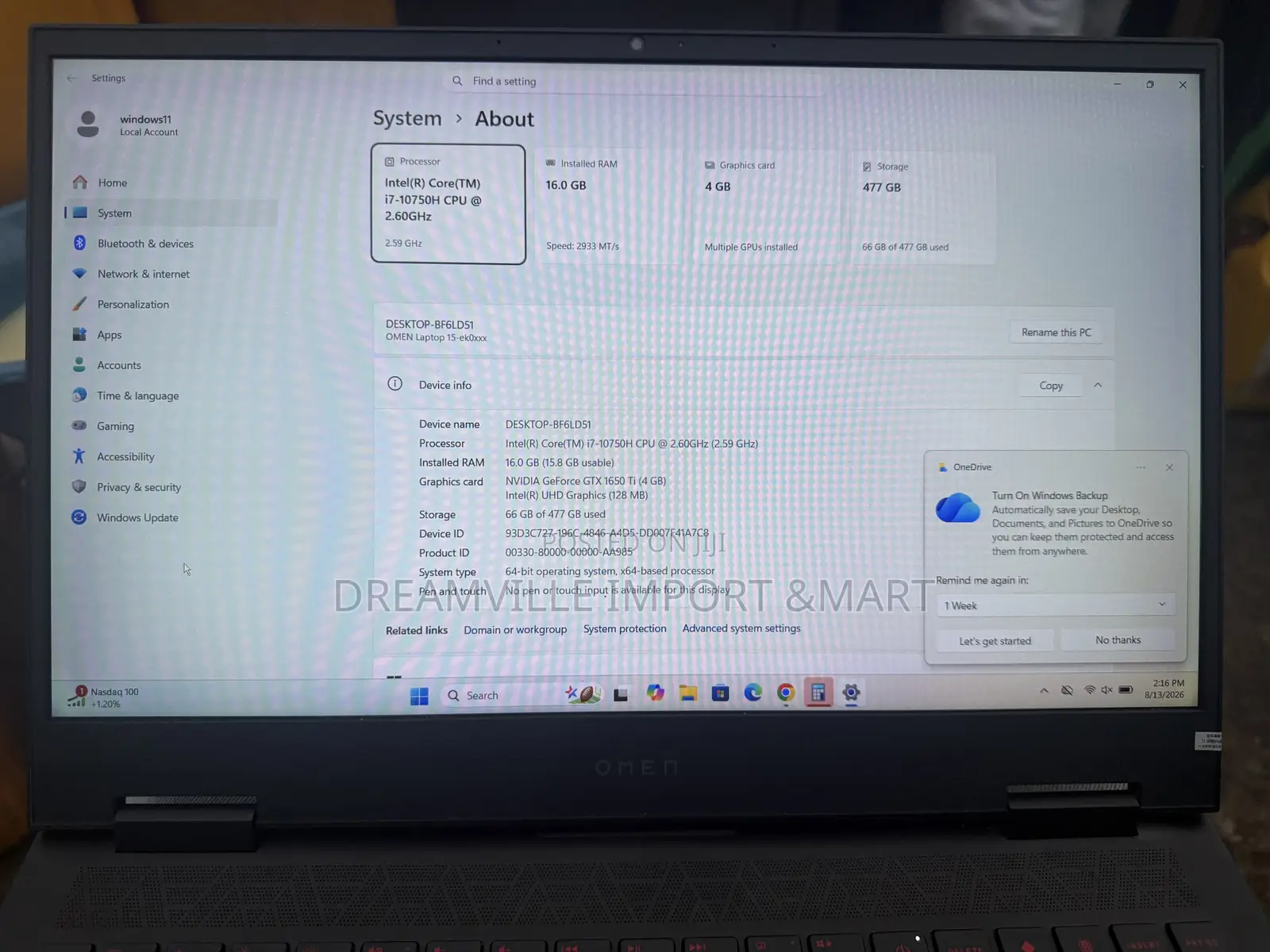 Laptop HP 15 16GB Intel Core i7 SSD 512GB