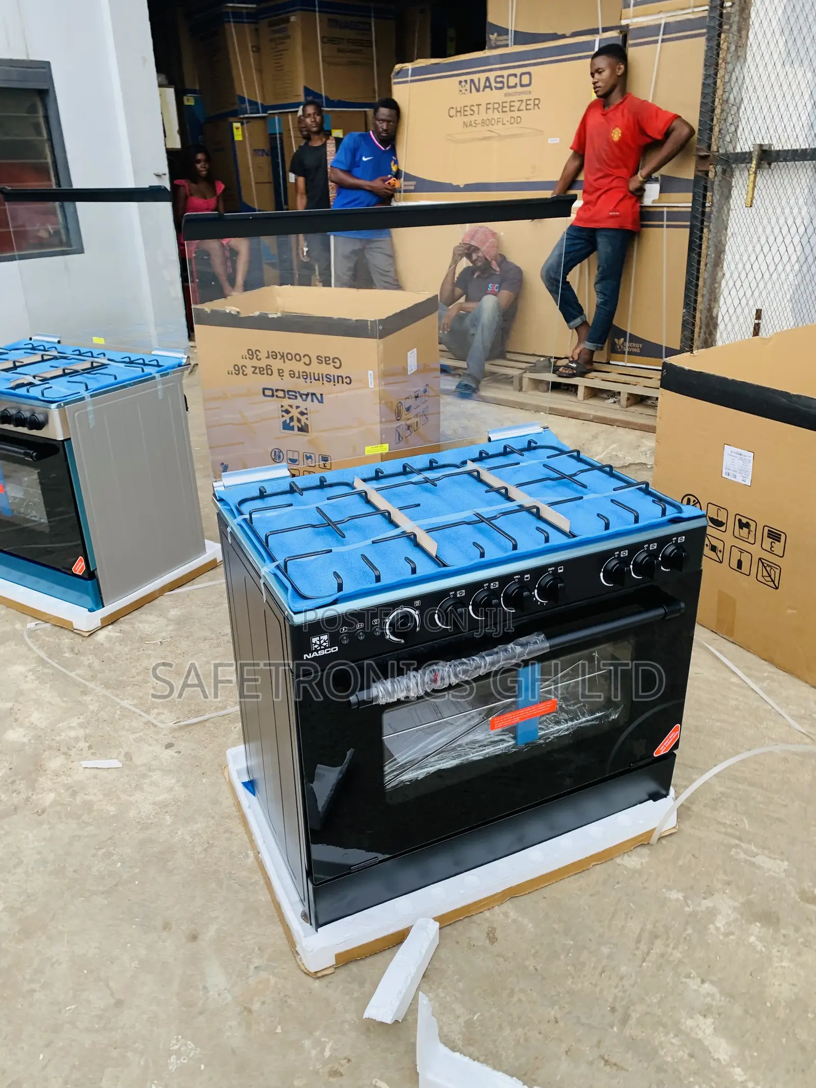 Super Best Nasco 90×60 5 Burner Gas Cooker W/ Grill Black