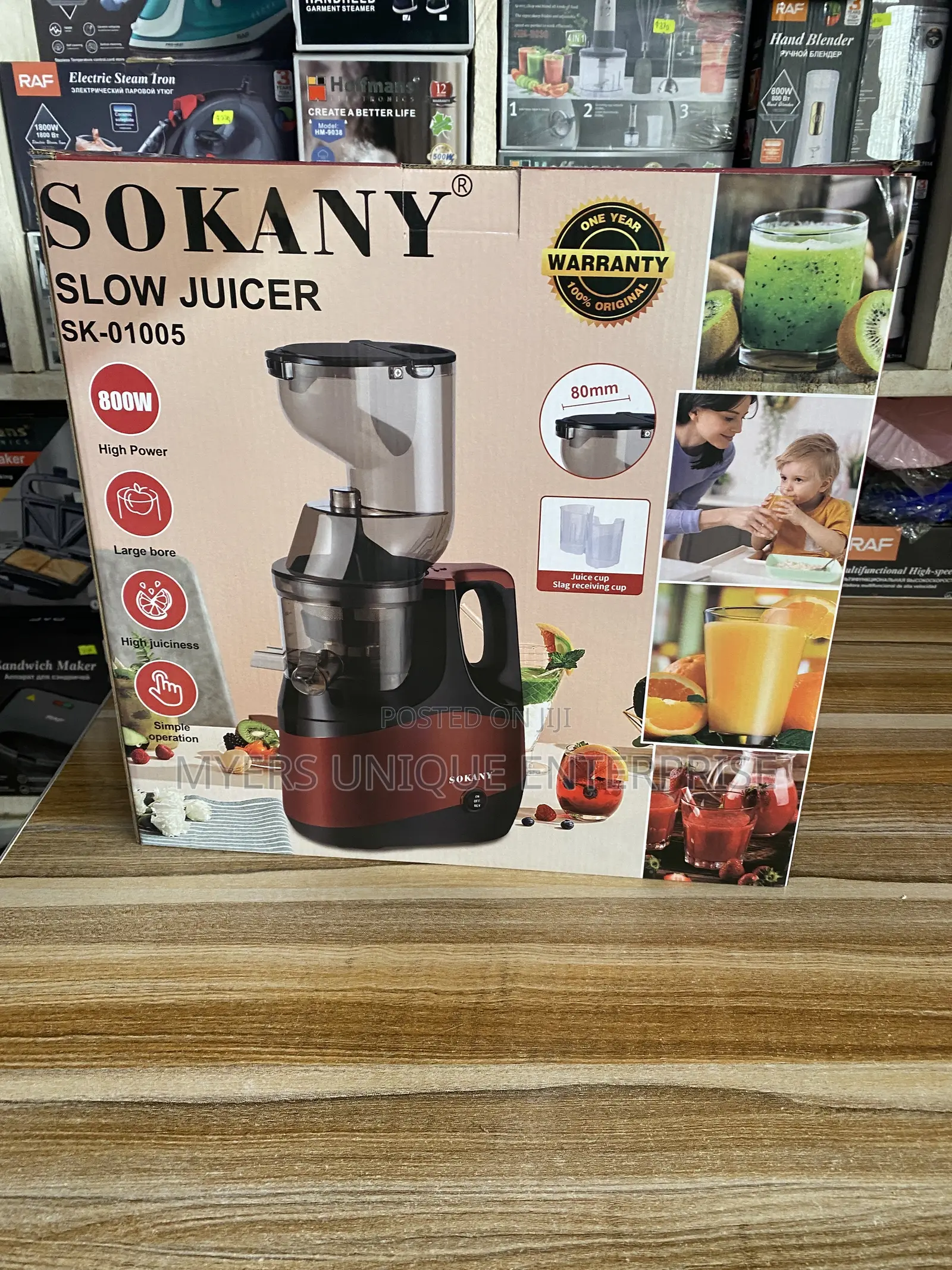 Sokany Electric Slow Juicer Machine - 800W High Power
