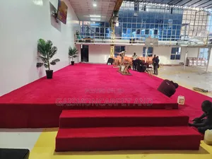 Fluffy Red Premium Carpet for Church Puppet