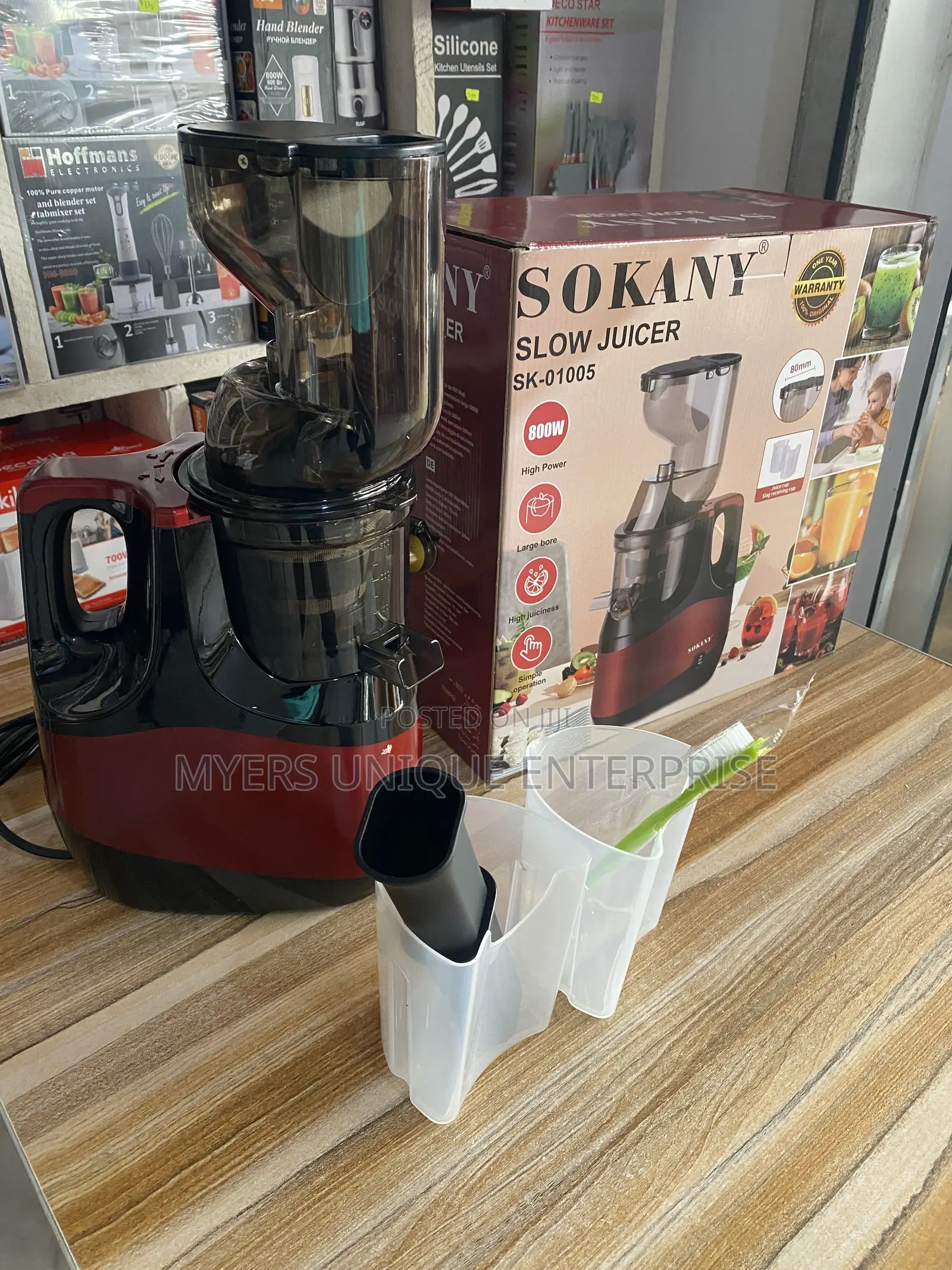 Sokany 800w Large Bore Slow Juicer - Less Oxidation