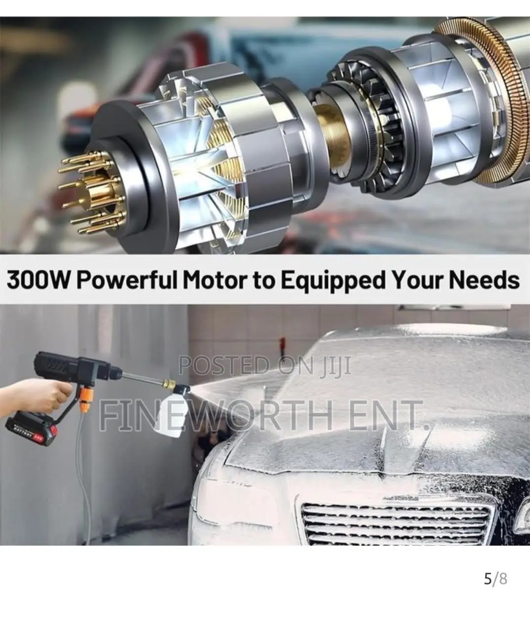 Multipurpose Handheld Pressure Washer, Water Gun Sprayer + 2 Batteries