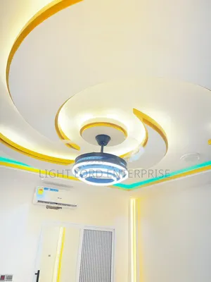 Brown Gold Fan Light With Light and Remote Control