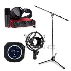 Focusrite 2i2 4th Gen Studio Bundle With Mic Stand and PF8
