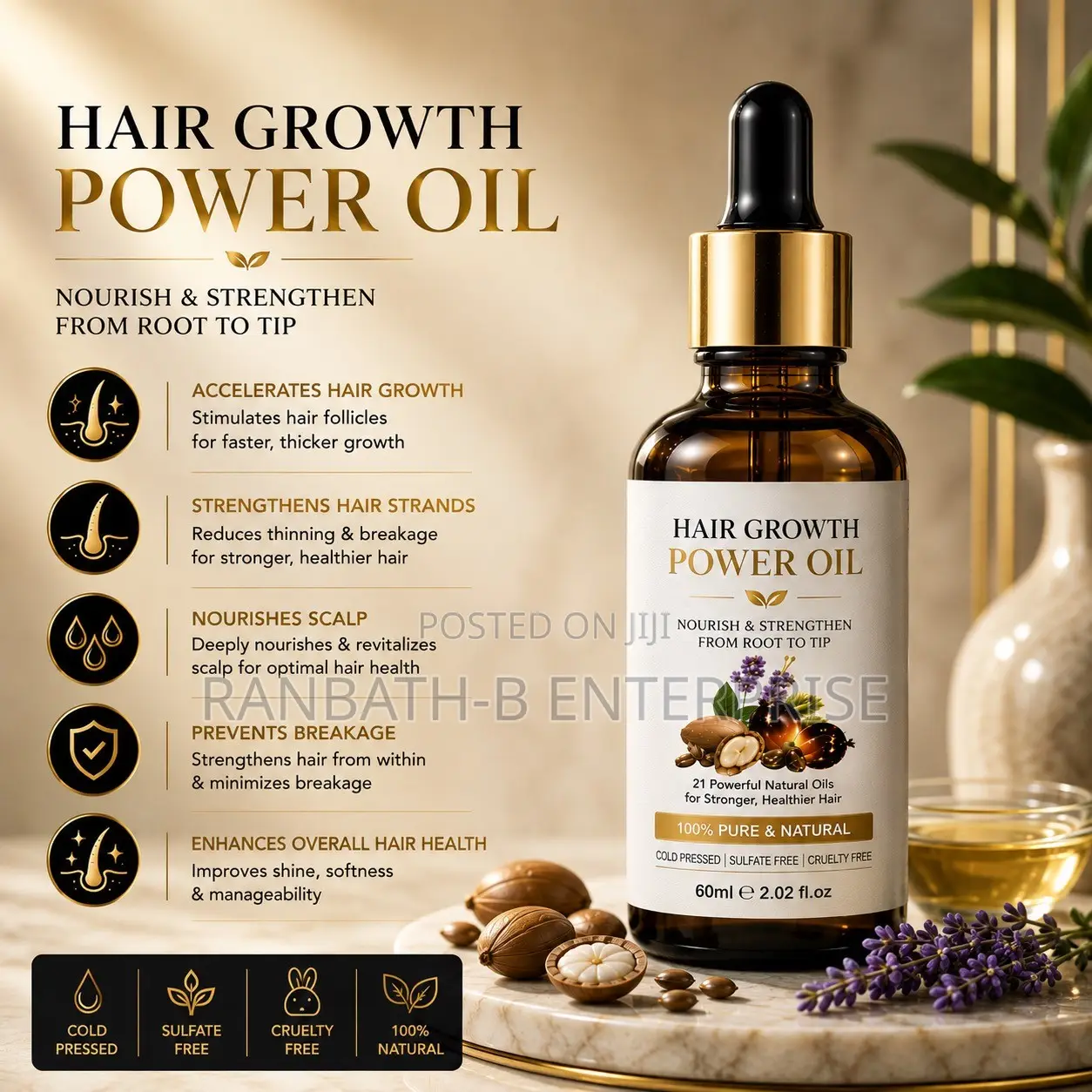 Hair Growth Power Oil – 100% Pure Natural