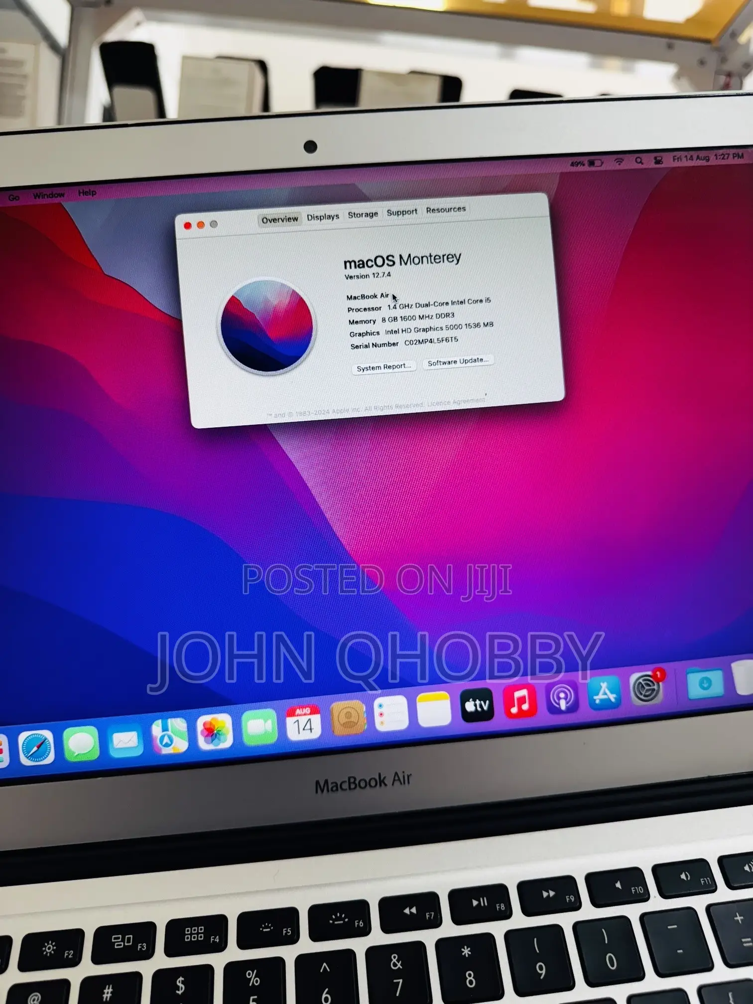 Laptop Apple MacBook Air 2014 8GB Intel Core i5 SSD 128GB