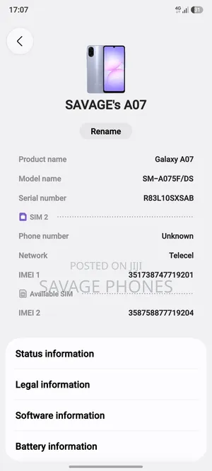Samsung Galaxy A07 128 GB