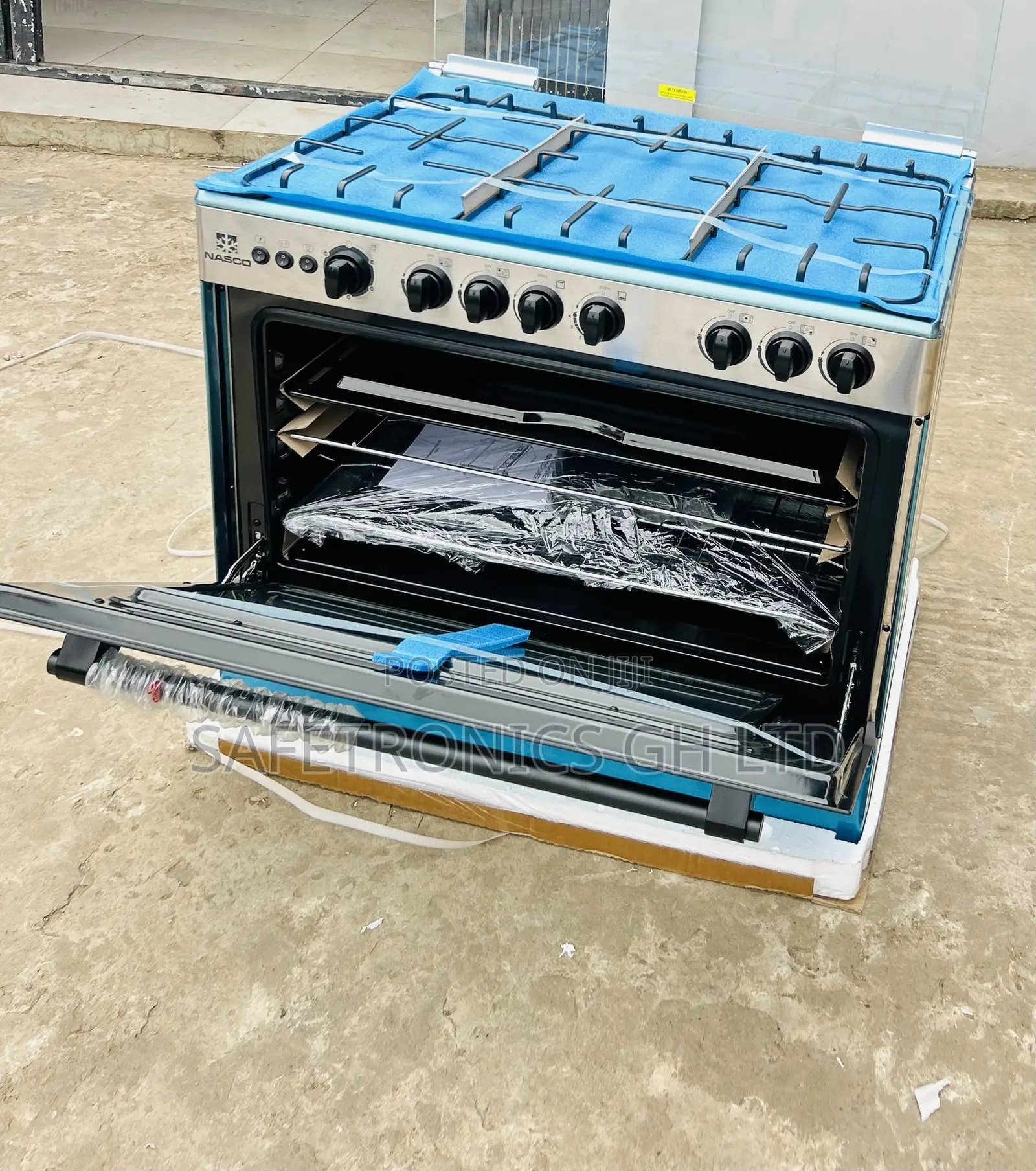 Elegant New Nasco 5 Burner 90×60 Gas Cooker wI Grill [NASGC-AMG80S]